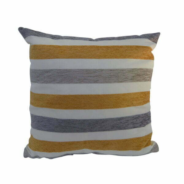 Mustard & Grey Striped Cushion