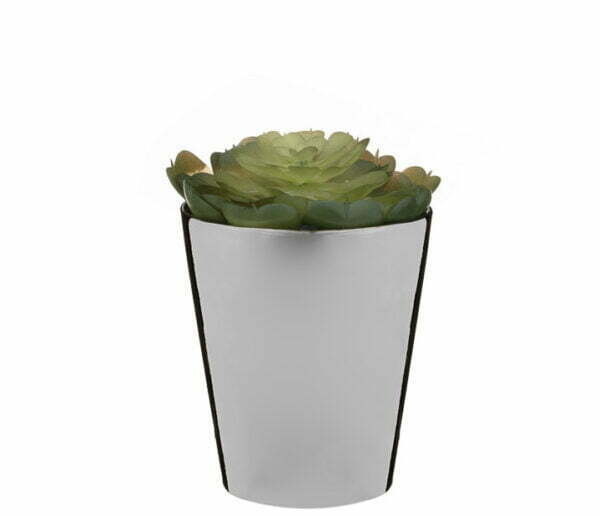 Silver Tone Mini Plant Pot