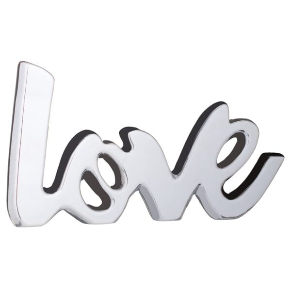 Silver Love Word Ornament